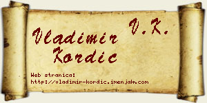 Vladimir Kordić vizit kartica